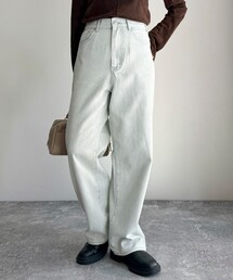 【haru企画】ワイドテーパードデニムパンツ