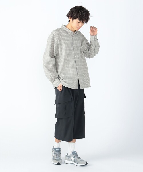 BEAMS HEART（ビームスハート）の「ミニチェック柄 ボックス シャツ（シャツ/ブラウス・メンズ・ブルー/ベージュ・SMALL/LARGE/MEDIUM）」の7枚目の写真