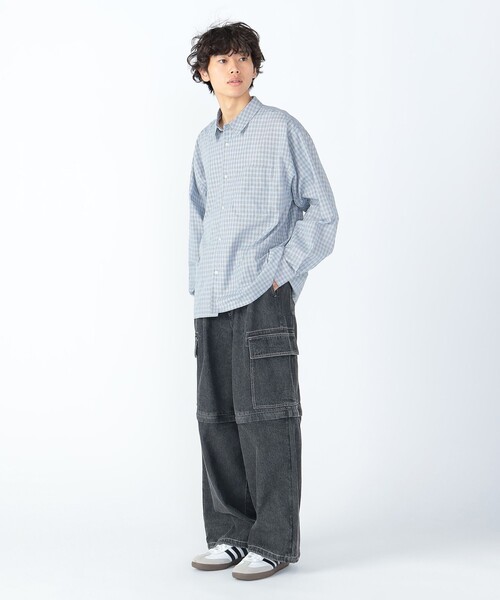 BEAMS HEART（ビームスハート）の「ミニチェック柄 ボックス シャツ（シャツ/ブラウス・メンズ・ブルー/ベージュ・SMALL/LARGE/MEDIUM）」の15枚目の写真
