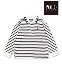 SLAP SLIP(スラップスリップ)の【POLO BCS(ポロ・ビーシーエス)×SLAP SLIPコラボ】【お揃い】無地ボーダーライン襟ポロシャツ(80~130cm)(ポロシャツ)