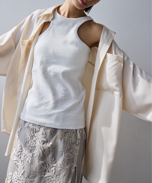 AIC.（エーアイシー）の「パッド付きエッジカーブアメスリタンクトップ（タンクトップ・レディース・ブラック/オフホワイト・FREE）」の15枚目の写真