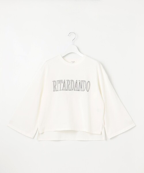 23区 L(ニジュウサンクオオキイサイズ)の「【SLOW/一部店舗限定】MVSコットン フレア袖 ロゴTシャツ(Tシャツ/カットソー・レディース・グレー系/ホワイト系/サックスブルー系・46/44)」の6枚目の写真
