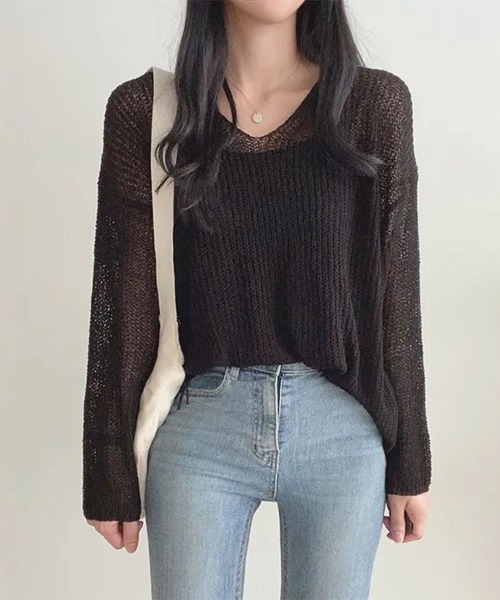 SallyLunn（サリーラン）の「ボートネックサマーニットプルオーバー（Tシャツ/カットソー・レディース・ベージュ/ホワイト/ピンク/ブルー/ブラック・FREE）」の11枚目の写真