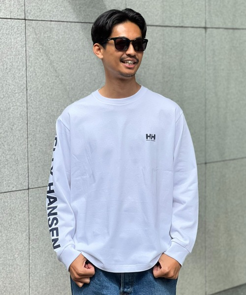 HELLY HANSEN（ヘリーハンセン）の「【HELLY HANSEN】L/S Letter Tee ロングスリーブレターティー（Tシャツ/カットソー・メンズ・ネイビー/ホワイト・MEDIUM/X-LARGE/LARGE）」の2枚目の写真