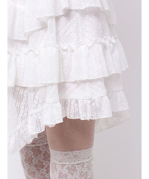 merry jenny（メリージェニー）の「イレギュラーヘムレースミニスカート（スカート・レディース・ブラック/オフホワイト/ピンク・FREE）」の8枚目の写真