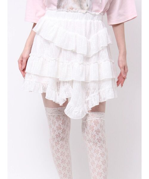 merry jenny（メリージェニー）の「イレギュラーヘムレースミニスカート（スカート・レディース・ブラック/オフホワイト/ピンク・FREE）」の15枚目の写真