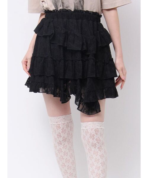merry jenny（メリージェニー）の「イレギュラーヘムレースミニスカート（スカート・レディース・ブラック/オフホワイト/ピンク・FREE）」の16枚目の写真