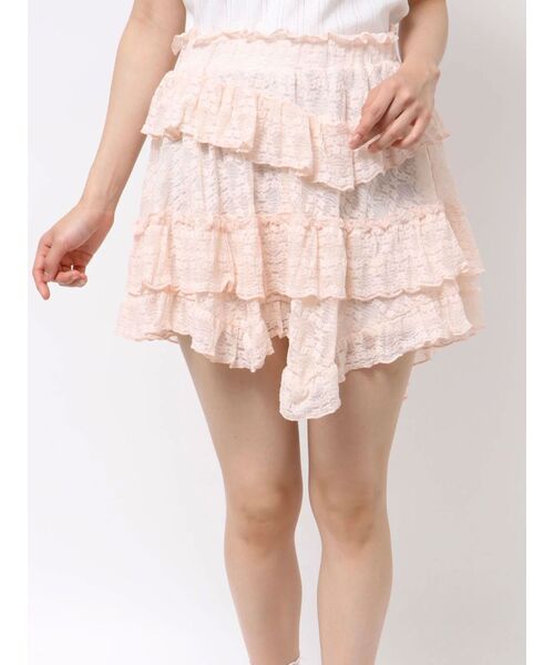 merry jenny（メリージェニー）の「イレギュラーヘムレースミニスカート（スカート・レディース・ブラック/オフホワイト/ピンク・FREE）」の17枚目の写真