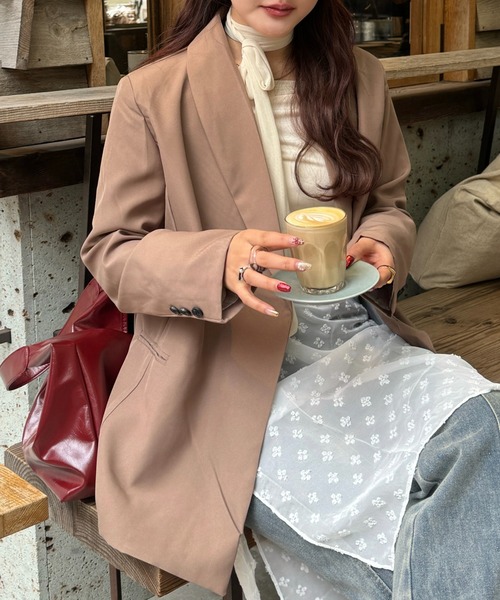 efill（エフィル）の「ウエスト ベルト付き テーラード ジャケット（テーラードジャケット・レディース・ブラウン/ホワイト/ブラック・FREE）」の20枚目の写真