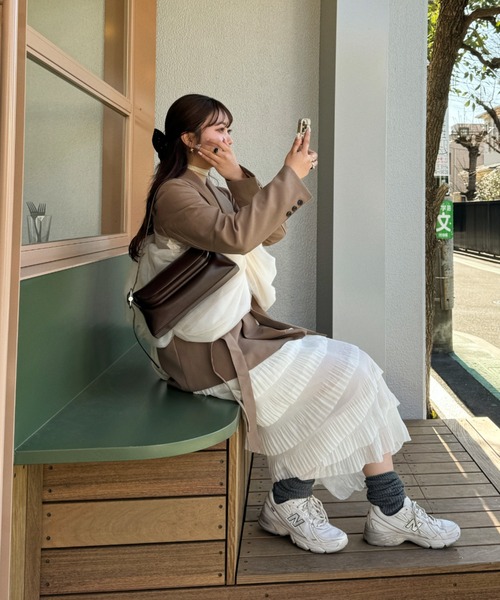 efill（エフィル）の「ウエスト ベルト付き テーラード ジャケット（テーラードジャケット・レディース・ブラウン/ホワイト/ブラック・FREE）」の18枚目の写真