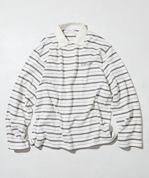 Firsthand(ファーストハンド)の「MA Firsthand/マ ファーストハンド POLO BORDER PO / ポロボーダープルオーバーシャツ(ポロシャツ・レディース・ホワイト/サックスブルー/ネイビー・FREE)」の14枚目の写真