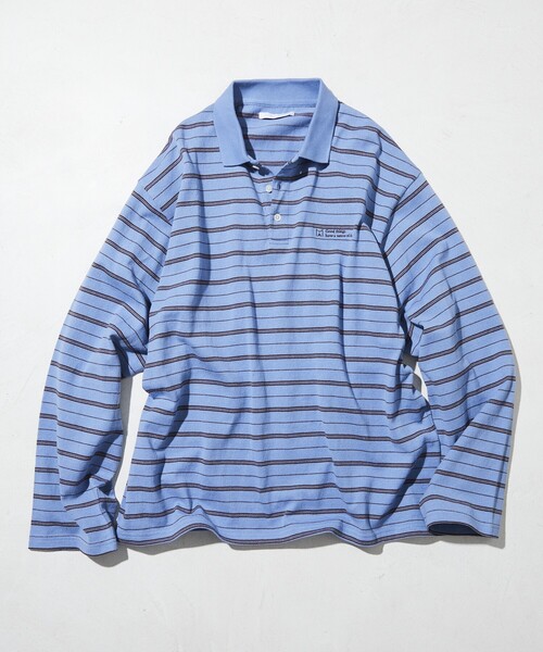 Firsthand(ファーストハンド)の「MA Firsthand/マ ファーストハンド POLO BORDER PO / ポロボーダープルオーバーシャツ(ポロシャツ・レディース・ホワイト/サックスブルー/ネイビー・FREE)」の8枚目の写真