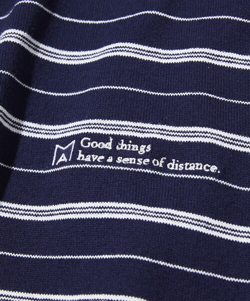 Firsthand(ファーストハンド)の「MA Firsthand/マ ファーストハンド POLO BORDER PO / ポロボーダープルオーバーシャツ(ポロシャツ・レディース・ホワイト/サックスブルー/ネイビー・FREE)」の4枚目の写真