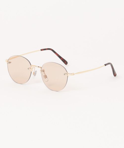 Revo.（レボ）の「リムレス ボストン型 メガネ クリアレンズ 伊達メガネ ツーポイントフレーム フチなしメガネ（メガネ・レディース・ゴールド/シルバー/ライトグレー/ライトブラウン・FREE）」の3枚目の写真