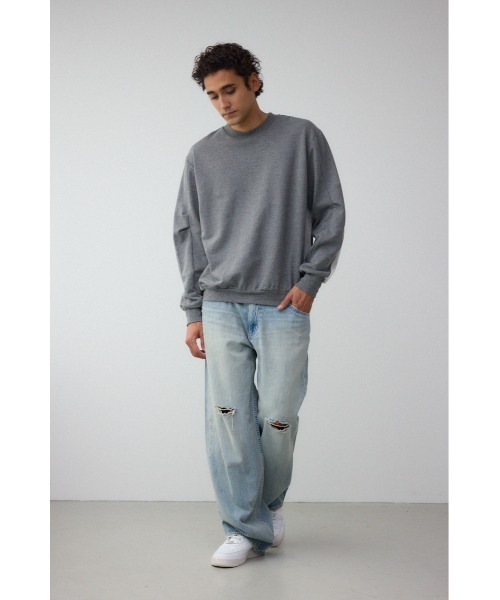 AZUL by moussy（アズールバイマウジー）の「AZUL DENIM クラッシュヴィンテージワイド（デニムパンツ・メンズ・ライトブルー/ブルー・MEDIUM/LARGE）」の9枚目の写真