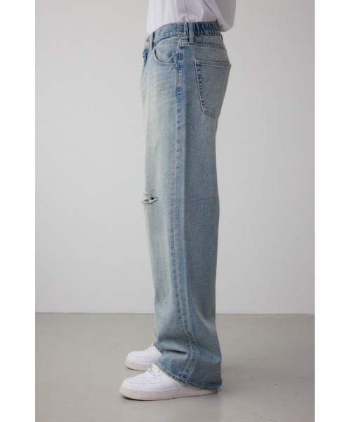 AZUL by moussy（アズールバイマウジー）の「AZUL DENIM クラッシュヴィンテージワイド（デニムパンツ・メンズ・ライトブルー/ブルー・MEDIUM/LARGE）」の7枚目の写真