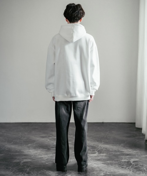 セール】オーバーサイズ ラインストーンロゴプリント 裏起毛スウェット