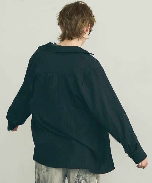 Sandro レース異素材ロングスリーブシャツ long sleeve cropped shirt/ロングスリーブクロップドシャツ