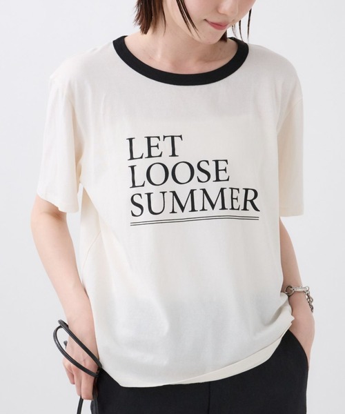 BABYLONE（バビロン）の「ロゴプリントTシャツ（Tシャツ/カットソー・レディース・チャコール/オフホワイト/ホワイト・フリー）」の2枚目の写真