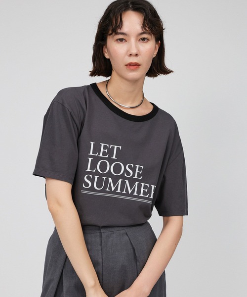 BABYLONE（バビロン）の「ロゴプリントTシャツ（Tシャツ/カットソー・レディース・チャコール/オフホワイト/ホワイト・フリー）」の4枚目の写真