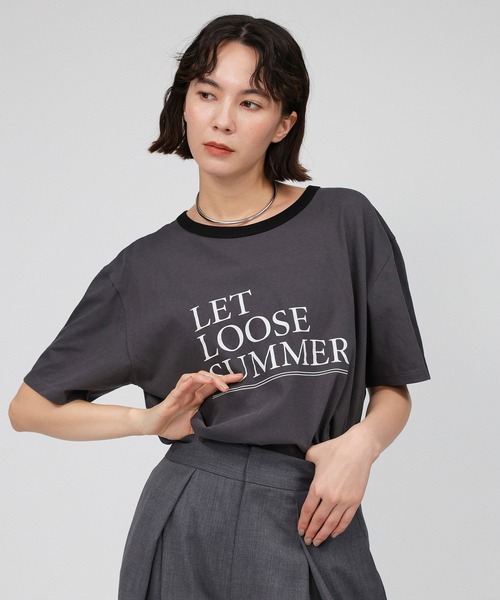 BABYLONE（バビロン）の「ロゴプリントTシャツ（Tシャツ/カットソー・レディース・チャコール/オフホワイト/ホワイト・フリー）」の5枚目の写真