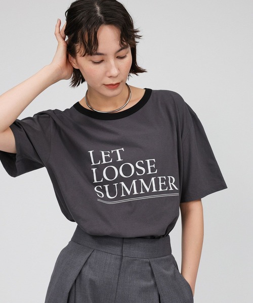 BABYLONE（バビロン）の「ロゴプリントTシャツ（Tシャツ/カットソー・レディース・チャコール/オフホワイト/ホワイト・フリー）」の6枚目の写真