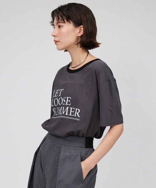 BABYLONE（バビロン）の「ロゴプリントTシャツ（Tシャツ/カットソー・レディース・チャコール/オフホワイト/ホワイト・フリー）」の7枚目の写真