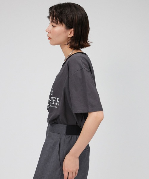 BABYLONE（バビロン）の「ロゴプリントTシャツ（Tシャツ/カットソー・レディース・チャコール/オフホワイト/ホワイト・フリー）」の8枚目の写真