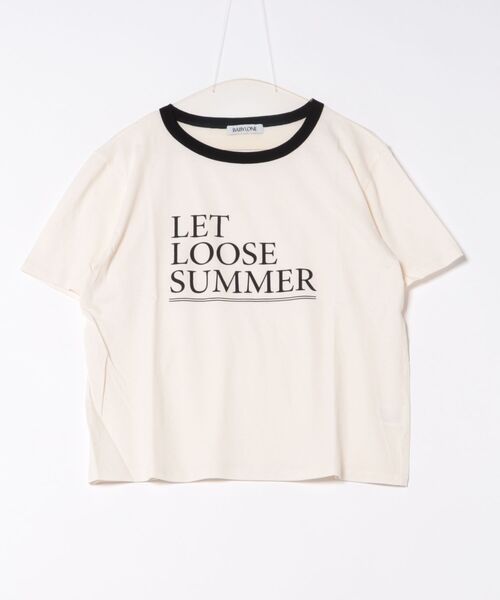 TENTIAL　BAKUNE ロンT カットソー　　ベージュ　ロゴ　プリント ロゴプリントTシャツ（Tシャツ/カットソー）｜BABYLONE