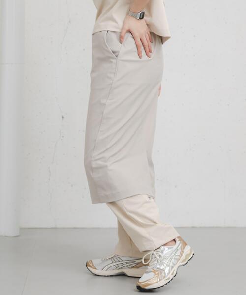 EKAL（エカル）の「『吸水速乾/UVカット』coolmaxカーブラインストレートスカート（スカート・レディース・チャコールグレー/アイボリー・ONE）」の4枚目の写真