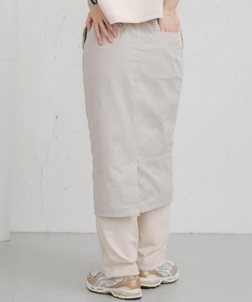 EKAL（エカル）の「『吸水速乾/UVカット』coolmaxカーブラインストレートスカート（スカート・レディース・チャコールグレー/アイボリー・ONE）」の5枚目の写真