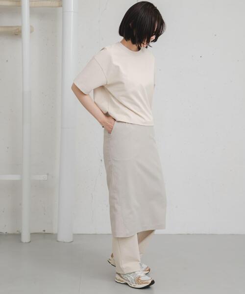 EKAL（エカル）の「『吸水速乾/UVカット』coolmaxカーブラインストレートスカート（スカート・レディース・チャコールグレー/アイボリー・ONE）」の7枚目の写真