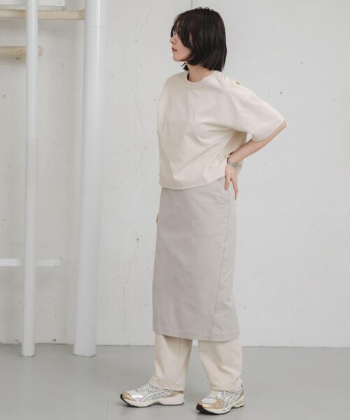 EKAL（エカル）の「『吸水速乾/UVカット』coolmaxカーブラインストレートスカート（スカート・レディース・チャコールグレー/アイボリー・ONE）」の8枚目の写真