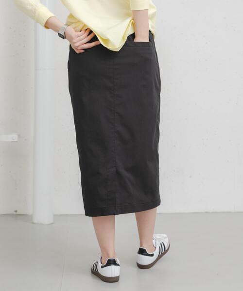 EKAL（エカル）の「『吸水速乾/UVカット』coolmaxカーブラインストレートスカート（スカート・レディース・チャコールグレー/アイボリー・ONE）」の15枚目の写真