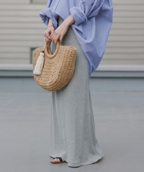 MILLER(ミラー)の「R.P.miller/ミラー Prib Skirt スカート 2026年 夏 夏服 秋服(スカート・レディース・ストーン/ブラック/ブラウン系その他/グレー・FREE)」の1枚目の写真