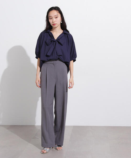 N.(N. Natural Beauty Basic)(エヌエヌナチュラルビューティーベーシック)の「スキッパーリボンタイ半袖ブラウス(シャツ/ブラウス・レディース・ネイビー/イエロー/ブルー・MEDIUM)」の19枚目の写真