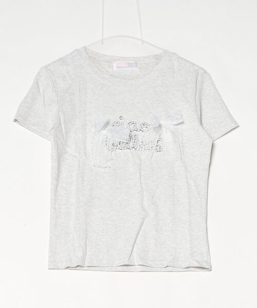 ampm(エーエムピーエム)の「リボンロゴSSカットソー(Tシャツ/カットソー・レディース・グレー/ブラック/ライトグレー/ホワイト・FREE)」の3枚目の写真