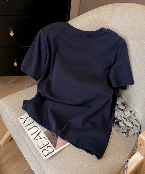 ampm(エーエムピーエム)の「リボンロゴSSカットソー(Tシャツ/カットソー・レディース・グレー/ブラック/ライトグレー/ホワイト・FREE)」の20枚目の写真