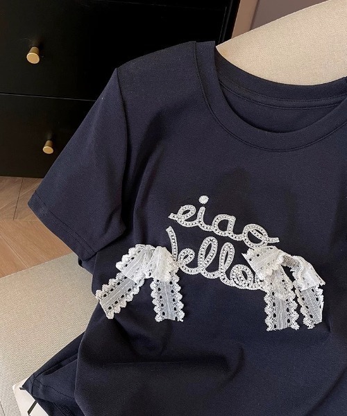 ampm(エーエムピーエム)の「リボンロゴSSカットソー(Tシャツ/カットソー・レディース・グレー/ブラック/ライトグレー/ホワイト・FREE)」の21枚目の写真