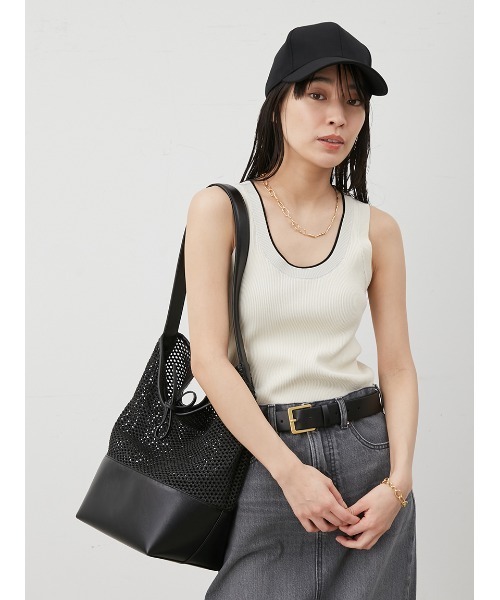 Mila Owen(ミラオーウェン)の「2WAYレイヤードドッキングニットタンク(タンクトップ・レディース・グレー/アイボリー/ブラック/レッド・0/1)」の2枚目の写真