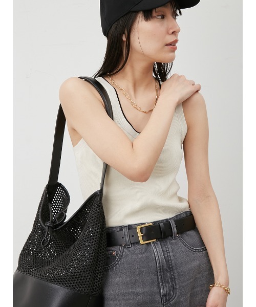 Mila Owen(ミラオーウェン)の「2WAYレイヤードドッキングニットタンク(タンクトップ・レディース・グレー/アイボリー/ブラック/レッド・0/1)」の5枚目の写真