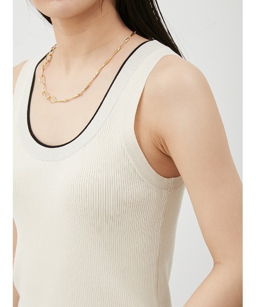 Mila Owen(ミラオーウェン)の「2WAYレイヤードドッキングニットタンク(タンクトップ・レディース・グレー/アイボリー/ブラック/レッド・0/1)」の10枚目の写真