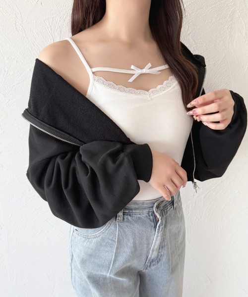 apres jour（アプレジュール）の「変形リボンキャミインナー（キャミソール・レディース・ブラック/アイボリー/ホワイト・フリー/X-LARGE）」の12枚目の写真