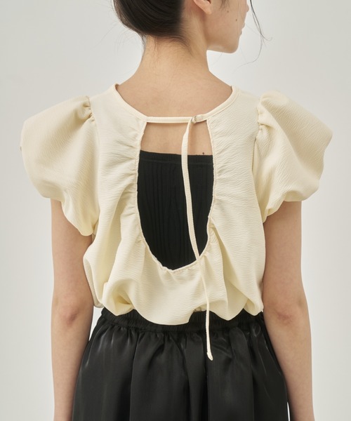 moi tytto(モイテュット)の「リバーシブルパフデザインブラウス(シャツ/ブラウス・レディース・ベージュ/オレンジ/ナチュラル・FREE)」の2枚目の写真