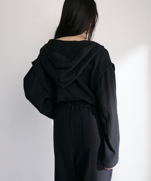 セール】2way V-neck hood all in one outfit / 2way 深Vネック