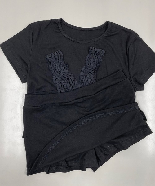 Songe(ソンジュ)の「2点セットアップショート丈半袖Tシャツ&タイトミニスカート(セットアップ・レディース・レッド/ブラック・M/S/L)」の15枚目の写真