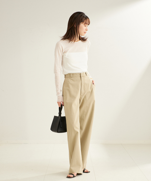 追加》Mesh Sheer ロンT（Tシャツ／カットソー）｜Plage