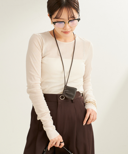 追加》Mesh Sheer ロンT 3（Tシャツ/カットソー）｜Plage