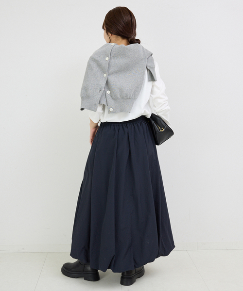 【新品】バルーンイージースカート　ネイビー バルーンイージースカート（スカート）｜SLOBE IENA