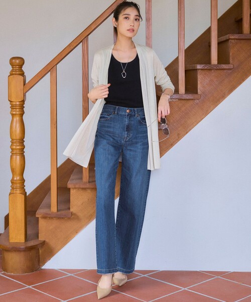23区 S(ニジュウサンクチイサイサイズ)の「23区DENIM サマー ストレート ワイド パンツ(デニムパンツ・レディース・スカイブルー系/ターコイズブルー系/ホワイト/スカイブルー・32/34/30/28)」の7枚目の写真